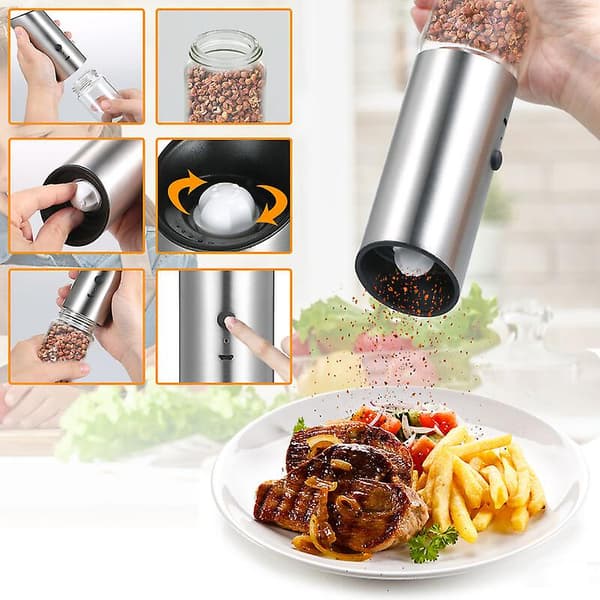 Cisea Elektrisk Pepparkvarn Maskinverktyg USB-driven Saltkvarn/200 ml Stor Kapacitet