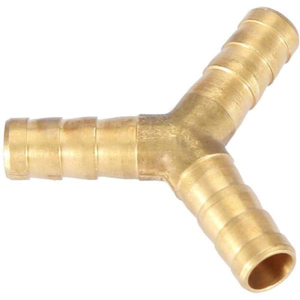 4 stk. 8 mm 3-vejs Y-formet messing modhageforbindelse, T-fitting til luft-, gas- og vandtilslutninger