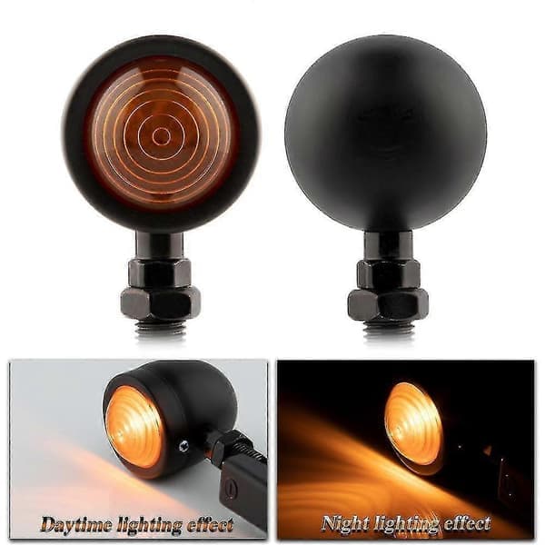 Retro Forreste Blinklys Et Par Holdbare Vandtætte Motorcykel Blinklys Mini Blinklys sort black