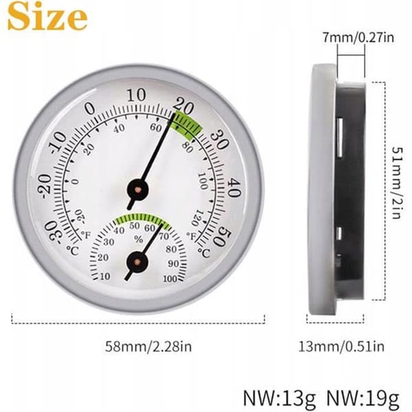 Hygrometer Termometer, Indendørs og Udendørs Termometer, Fugtighedssensor, Indendørs Termometer og Indendørs Hygrometer