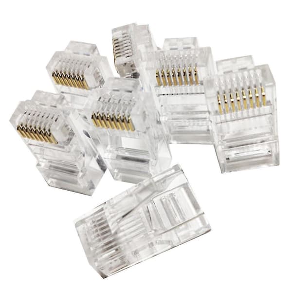 100 stycken 8p8c Rj45 Ethernetkablar Modulär Plugg Nätverksanslutning