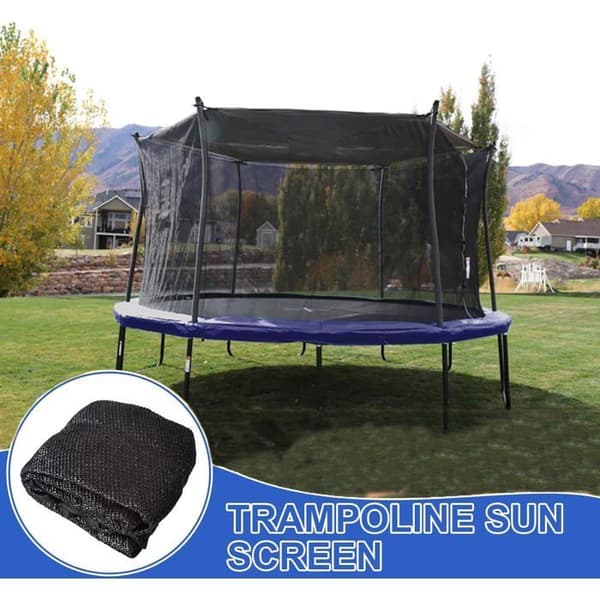 Trampolinetrekk, trampolinetelt, UV-beskyttelse, solbeskyttelse, vanntett, sammenleggbart, taktilbehør - 2,4 m - 6 stenger