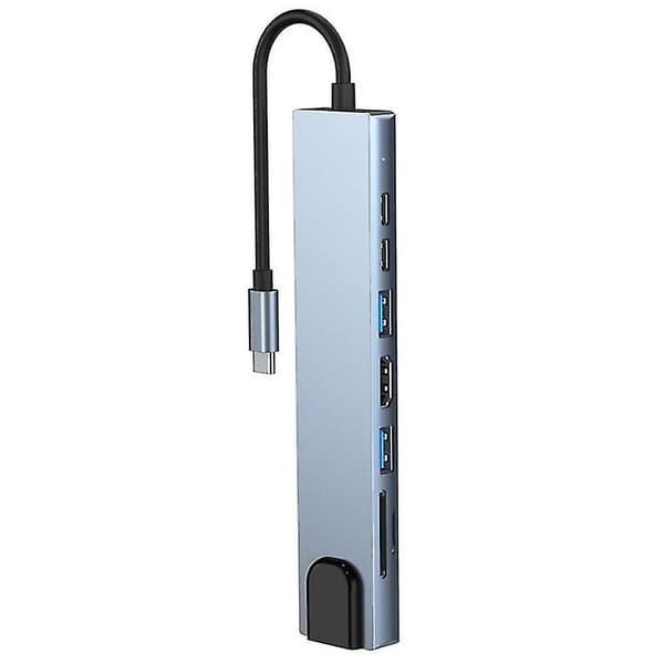 8-i-1 USB C Hub Dock til -kompatibel 4K RJ45 LAN 100M Adapter OTG
