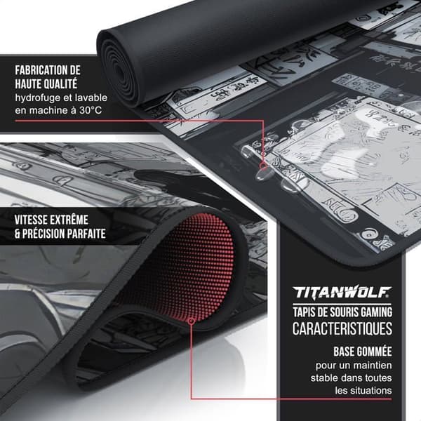 XXL Gaming Musematte 900x400x3mm, Musematte, Ekstra Stor Stoff Gaming Skrivebordsmatte, Sklisikker Base
