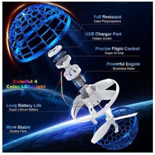 FlyNova Pro Magic Mini Ball Drone LED-valolla