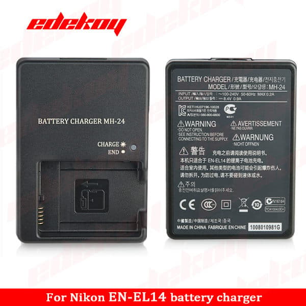 MH-24 Lader for Nikon EN-EL14 EL-EL14a Litiumbatteri D3100 D3200 Kamera