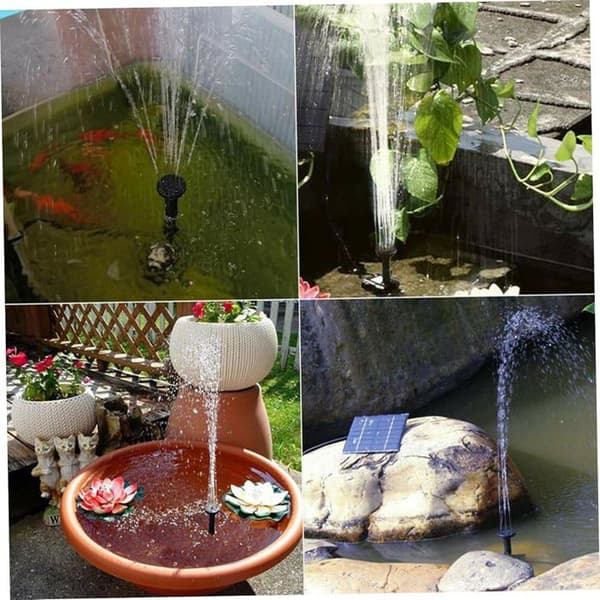 Minisolarvattenpump, solfontänpump, tyst solpump med 1m vattenslang, 1,5m sprutavstånd