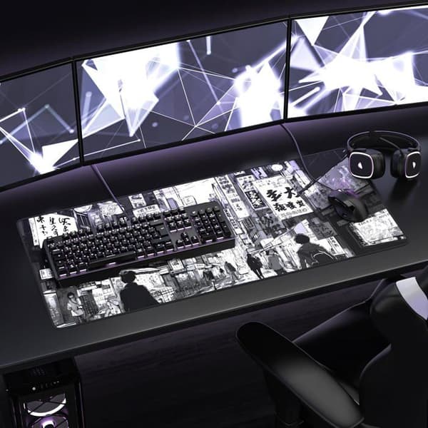 XXL Gaming Musematte 900x400x3mm, Musematte, Ekstra Stor Stoff Gaming Skrivebordsmatte, Sklisikker Base