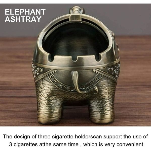 Askkopp, Askkopp med lock, vindtät elefant (brons)