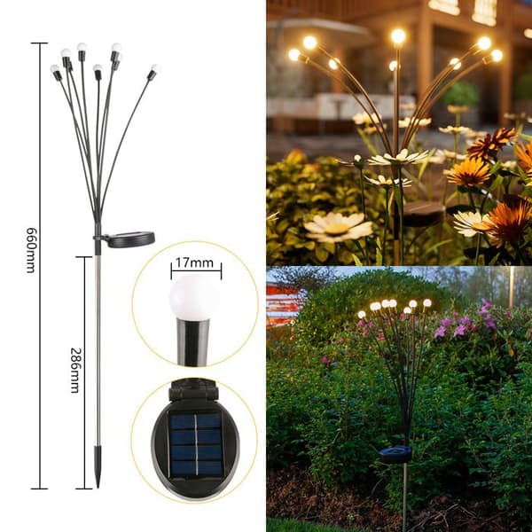 Firefly-aurinkopuutarhavalot, 8 LED-aurinkovaloa, 4 kappaletta