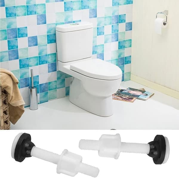 4 stk. toiletskrue i plast til toilettank, hvid til reparation af toilettank