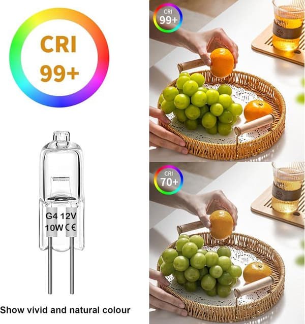 Förpackning med 10 Techgomade G4 10W 12V Halogenlampor med Stiftbas, Varmvit 3000K