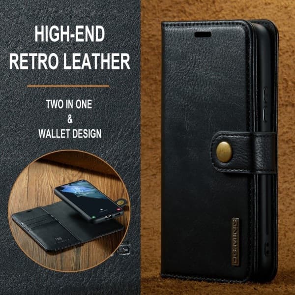 DG.MING Galaxy S24 2i1 Magnet Cover / Skal Sort