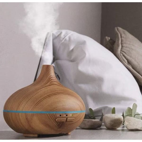 Ultralyds luftfugter og aroma diffuser, 550ml, 6-timers timer, 7 LED farver, aromaterapi, ultra-stille