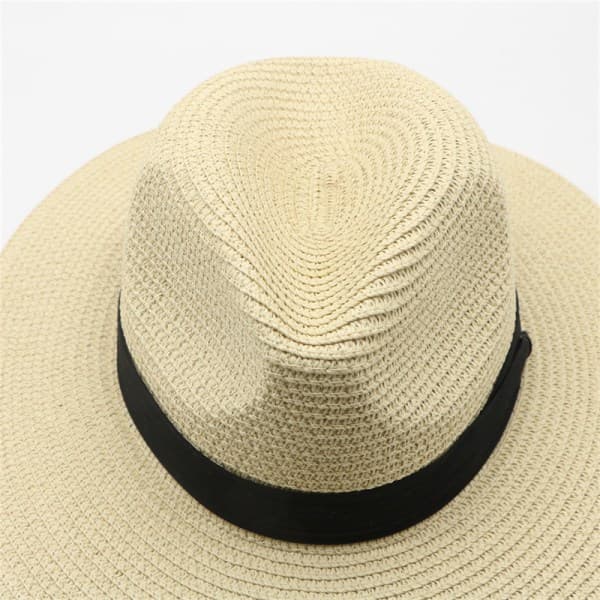 1 st Raffia stråhatt för män med stor brätte sommar solhatt