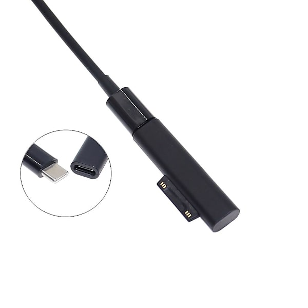 USB C PD Hurtigopladningsstikkonverter til Microsoft Surface Pro 3 4 5 6 Go USB Type C Hunadapterstik til Surface Book