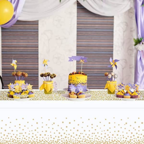 Engångsdukar, set med 4 rektangulära dukar för fester, jul, babyshower, dekorationer, 137 cm x 274 cm