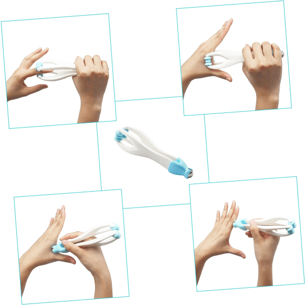 2-i-1 Hånd- og Fingermassager med stålkugle til blodcirkulation