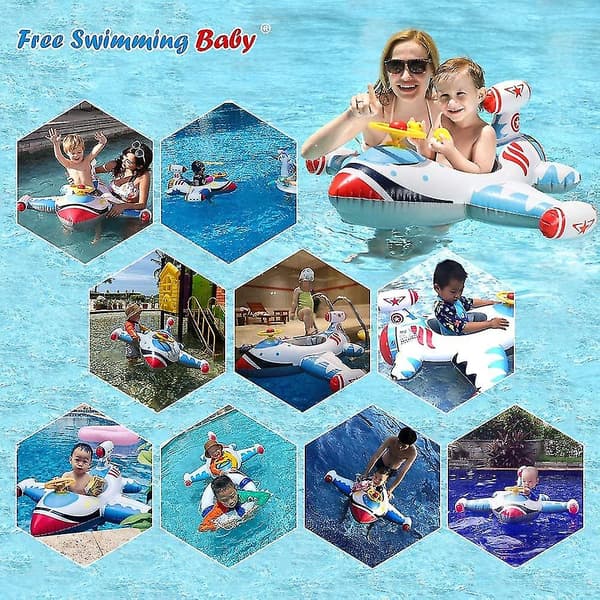 Gratis simning Baby Uppblåsbar Simflottör Sittbåt Pool Simring för Småbarn