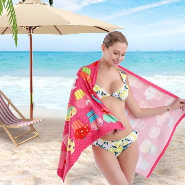 Oversized mikrofiber badehåndklæde til badning, mænd kvinder, hurtigtørrende håndklæde, strandhåndklæde mod sand