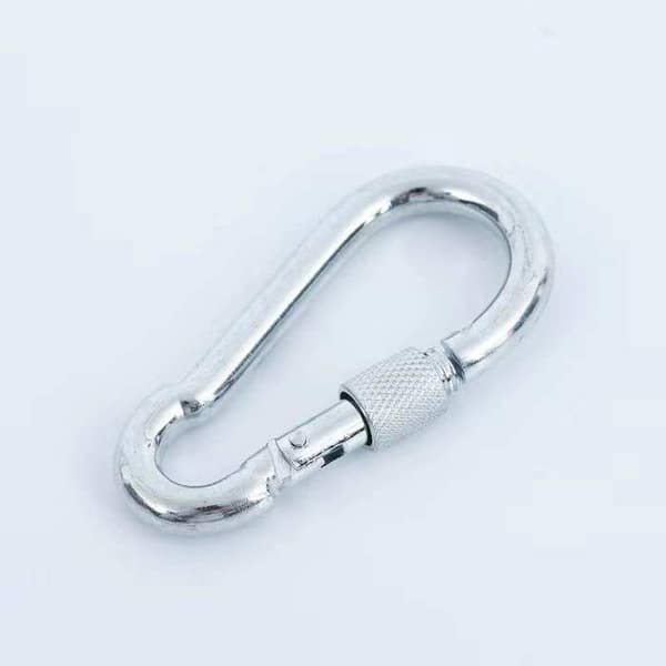 2x låsekarabiner, 7 mm diameter x 70 mm lengde