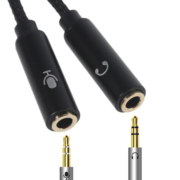 USB til 3,5 mm Jack Lydadapter USB Lydkort med 3,5 mm Aux Konverter for Hodetelefoner PC Bærbare datamaskiner Linux Stasjonære datamaskiner Svart