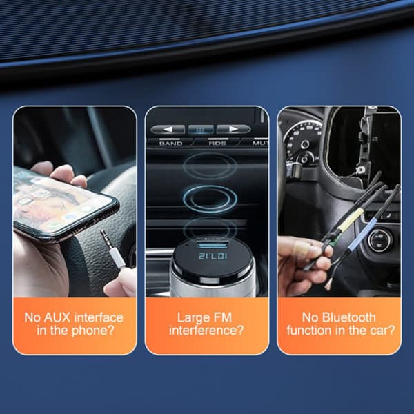 Bluetooth-adapter Dongle-kabel for bil 3,5 mm jack