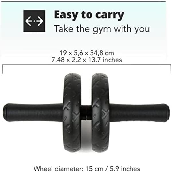 Styrketräningsutrustning roller - Maghjul för sit-ups för hemmagym med extra tjockt knäskydd - Ab Trainer