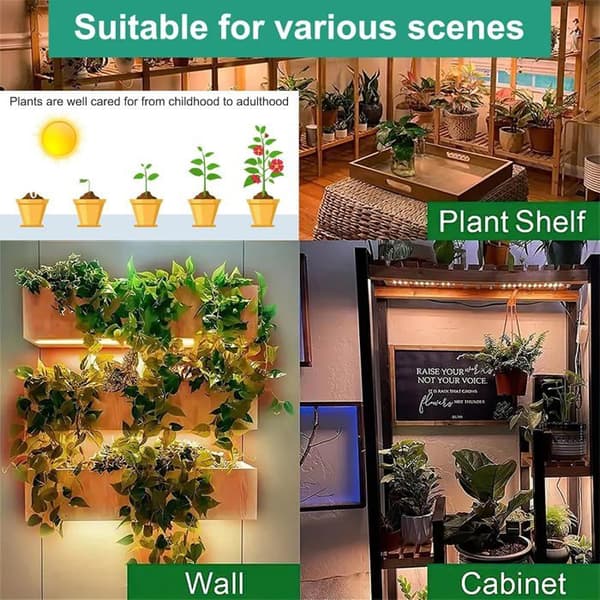 2 stk. Fuld Spektrum LED Grolys 270 LED'er til Indendørs Planter, Timer, 10 Lysstyrkeniveauer, Energiklasse