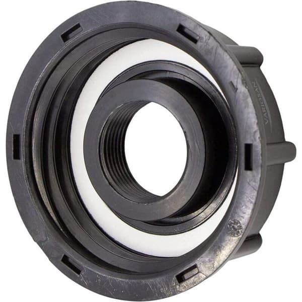 S60x6 3/4\" Gevindfittings - Plastventiladapter til IBC-tønde - Sort - 1 stk.
