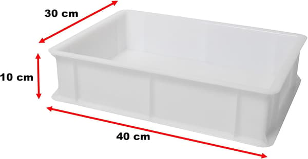 Jäslåda för pizza och bröd | Matbehållare för deg | Deglåda | Plastlåda + lock 30 x 40 x 10 cm