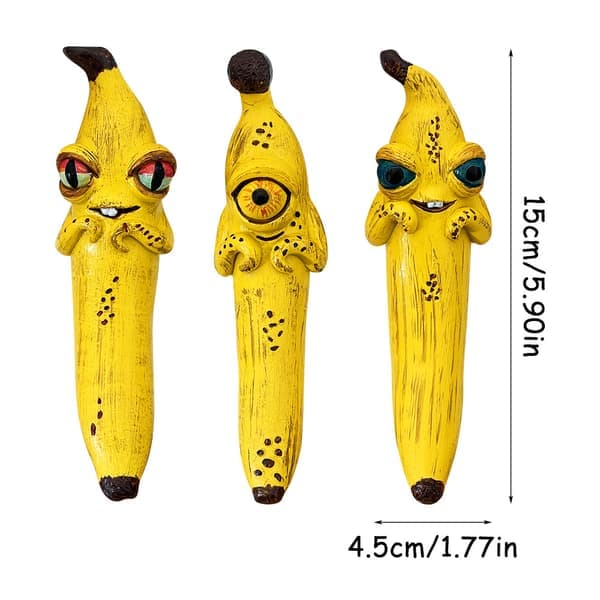 Magisk Bananpynt Harpiks Håndværk Julepynt Blå Øjne