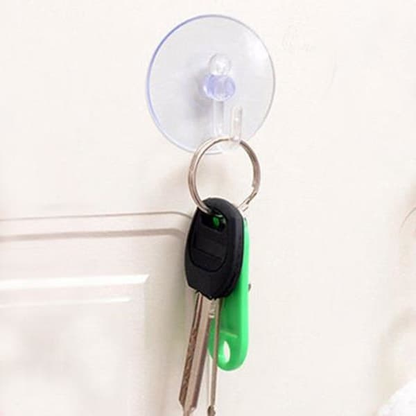 4-pack - Sugproppar med krok / Sugkoppar - 50 mm Transparent
