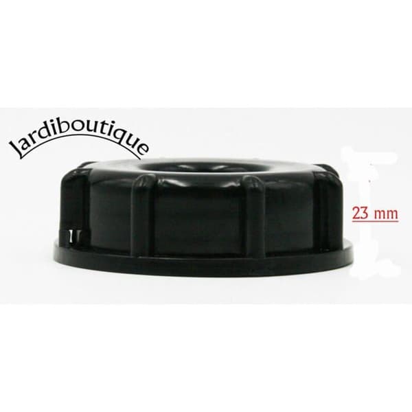 S60x6 3/4\" Gevindfittings - Plastventiladapter til IBC-tønde - Sort - 1 stk.