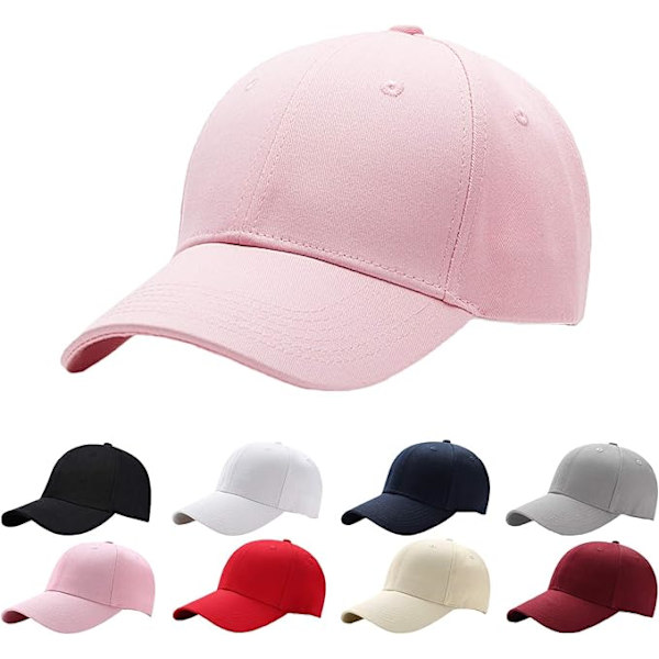 Baseballcaps for menn kvinner - 100 % bomull, rosa