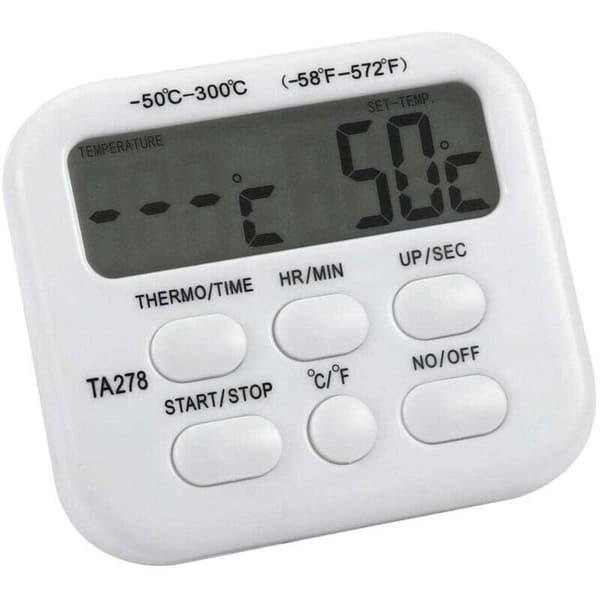 TA278 Digital stektermometer med sond för ugn, rök och grill – LCD-timer