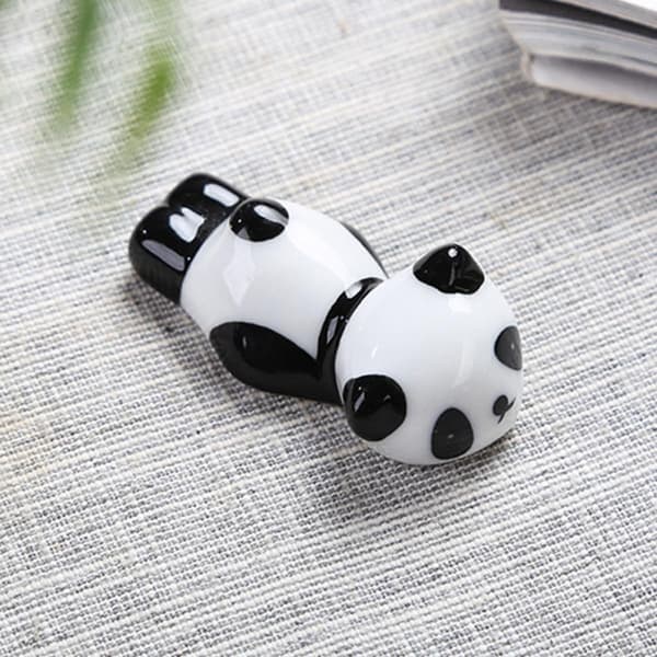 keramiske panda spisepinde, sød spisepindeholder og skeholder