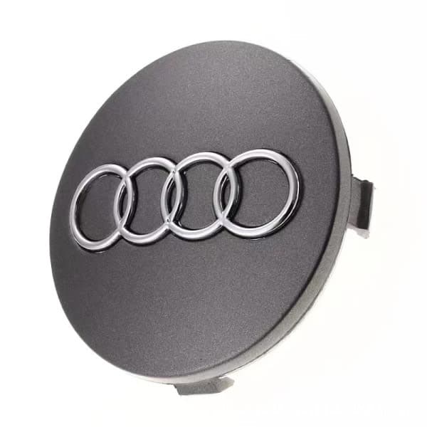 4 nya 60 mm grå Audi aluminiumfälgar, emblem