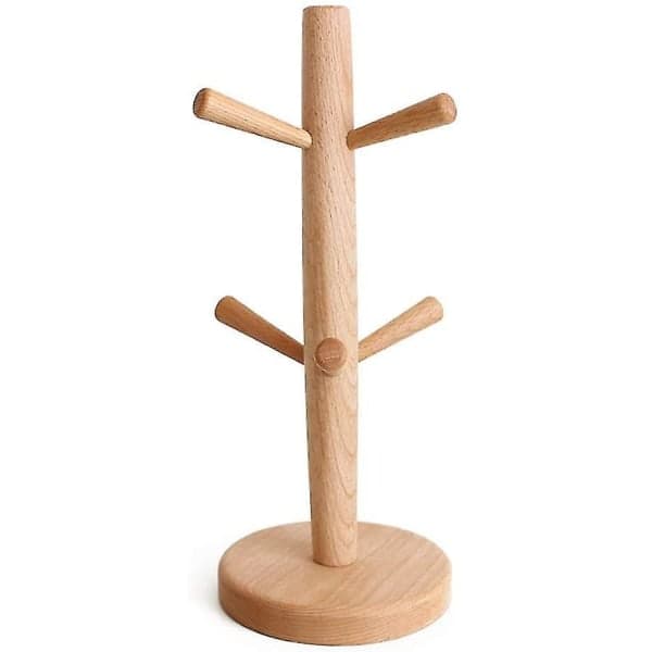 Koppholder i tre, rommer 6 kopper, Koppstativ Koppstativ, Høyde: Ca. 31 cm