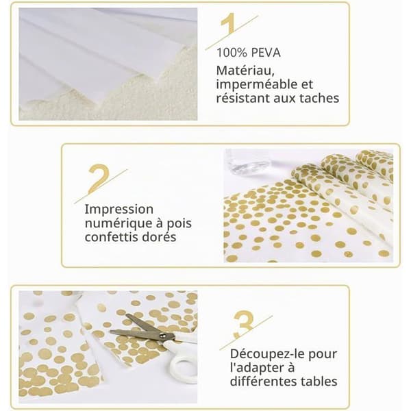Engångsdukar, set med 4 rektangulära dukar för fester, jul, babyshower, dekorationer, 137 cm x 274 cm