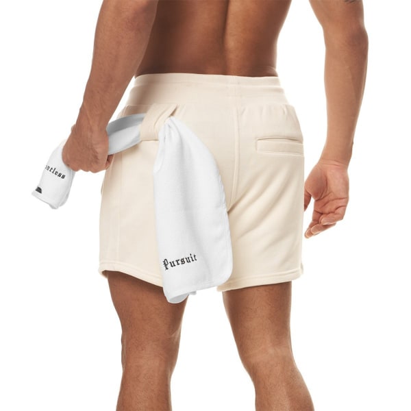 Enfärgade sportshorts för män med casual White XL