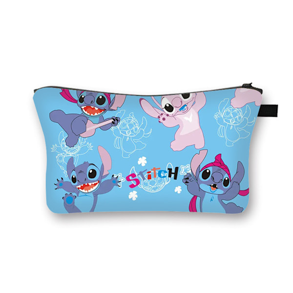 Disney Lilo och Stitch sminkväska, bärbar förvaringsväska, resetoalettväska lämplig för fans examenspresent C
