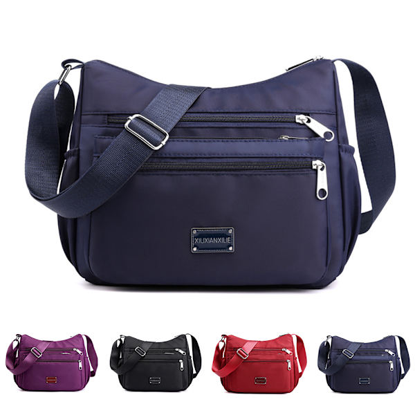 Damväska Messenger Bag Pack Resväska Casual Axelväska Slunga Ryggsäck Cross Body Väskor Blue