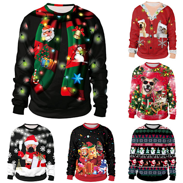 Män Kvinnor Par Jul Sweatshirt Huvtröja B M