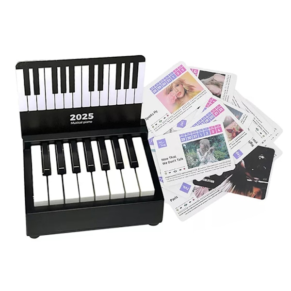 Taylor Pianokalender 2025 Musikblad Leksak 15 Tangenter Pianokalender Black