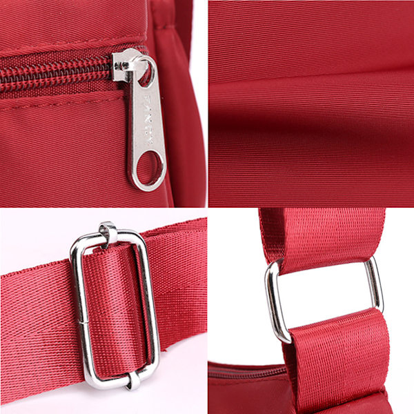 Damväska Messenger Bag Pack Resväska Casual Axelväska Slunga Ryggsäck Cross Body Väskor Red