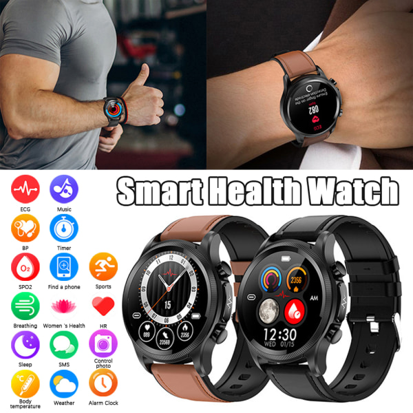 Smart Health Watch EKG/PPG fitness brown