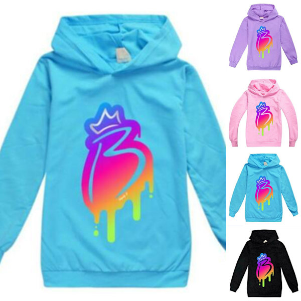 Royally B Kids Briannas Merch Hoodie Jumper Huvtröja Light blue 140cm