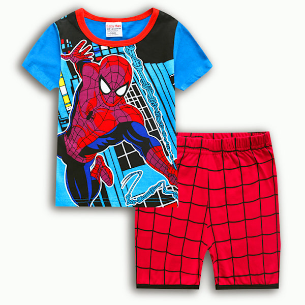 Spider-Man Pyjamas för Små Pojkar Bomull Sommar Pyjamas för Pojke Nattkläder Korta Ärmar Söta Tecknade Sovkläder Korta Set #10 130cm