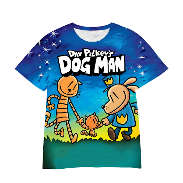DOG MAN Barn Rolig Söt Husdjur Hund Djur T-shirt För Pojkar Flickor Grafisk Kortärmad Tee Topp #3 160cm